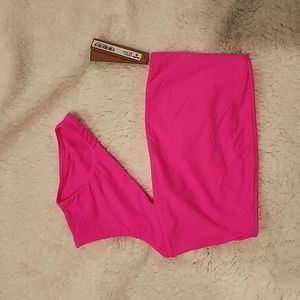 SKIMS FITS EVERYONE HOT PINK ONE SHOULDER CROP